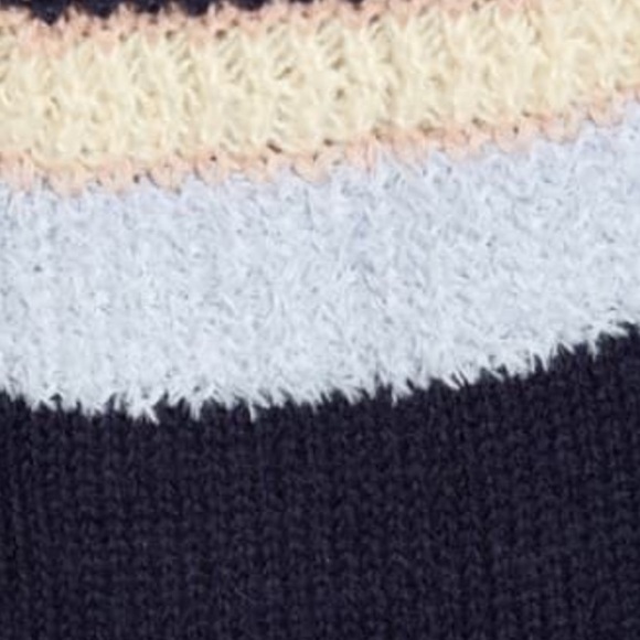 Caslon Wool/Angora Blend Striped Mixed Knit Mock Neck Sweater Size XL - Picture 9 of 10